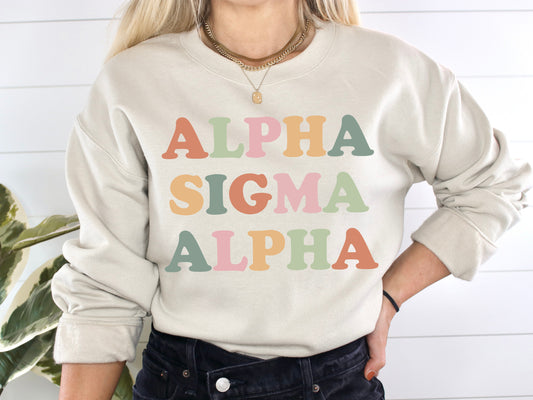 Alpha Sigma Alpha Bright and Proud Sorority Sweatshirt _ 420g