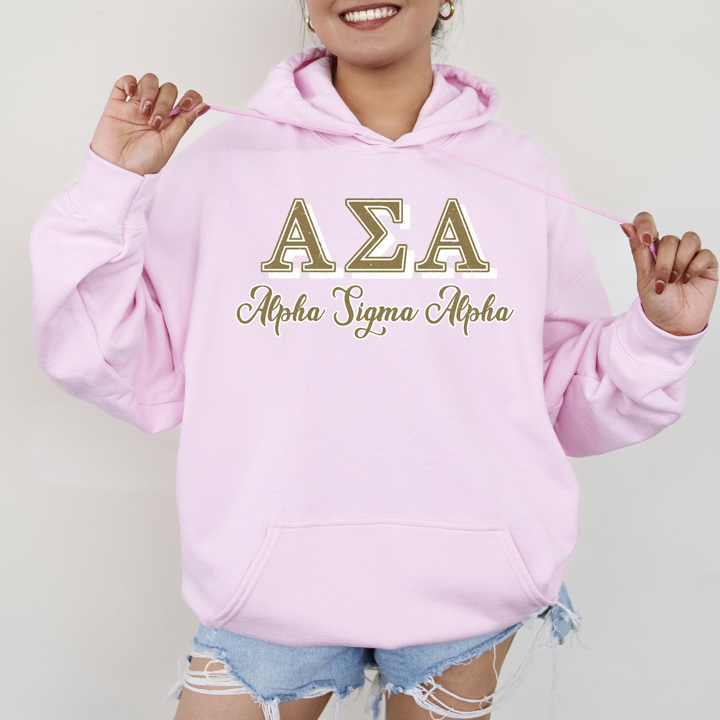 Alpha Sigma Alpha Greek Colors Sorority Hoodie _ 36075g