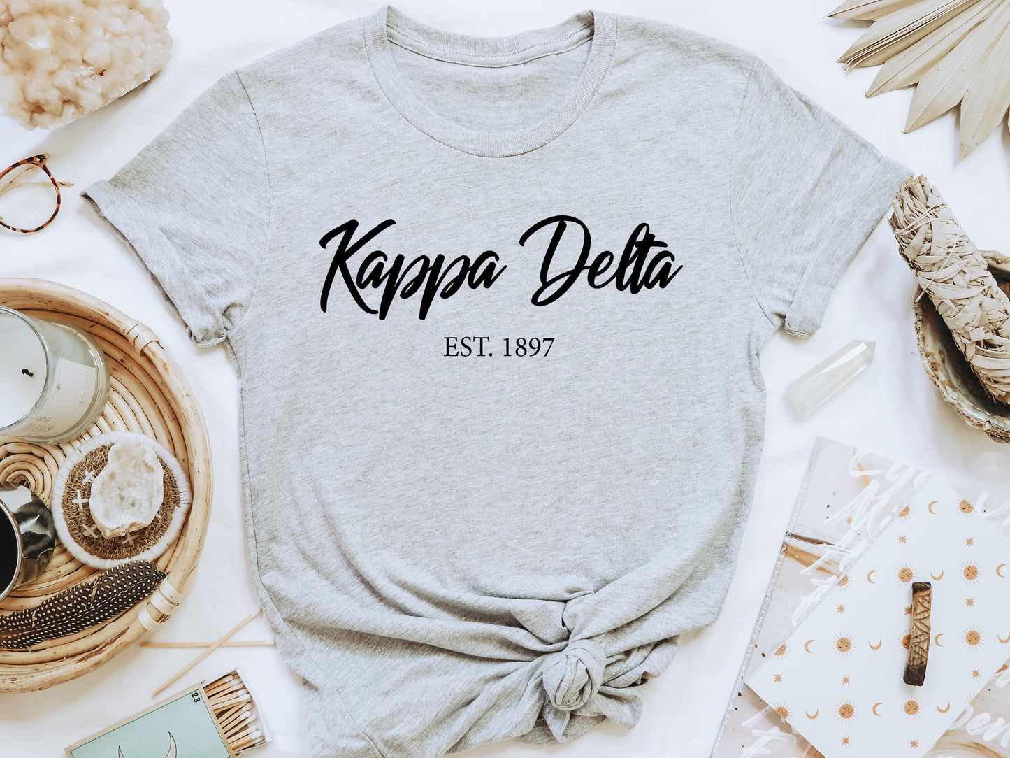 Kappa Delta Black Flowy Sorority T-shirt _ 93g