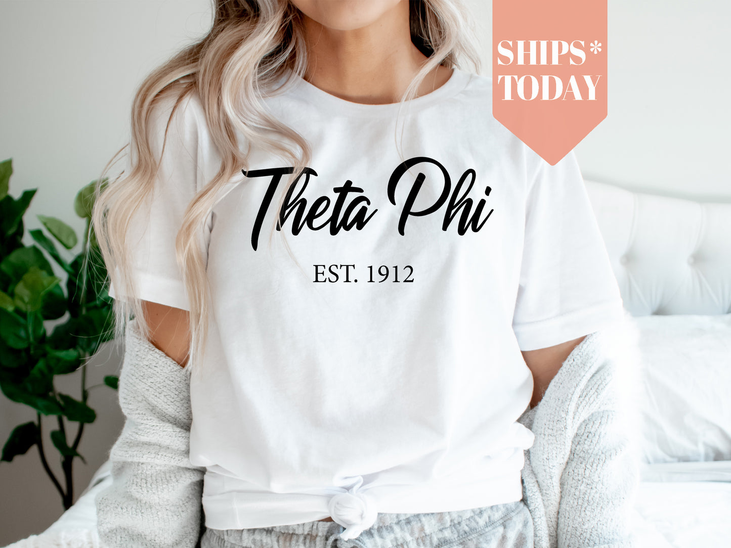 Theta Phi Alpha Black Flowy Sorority T-shirt _ 101g
