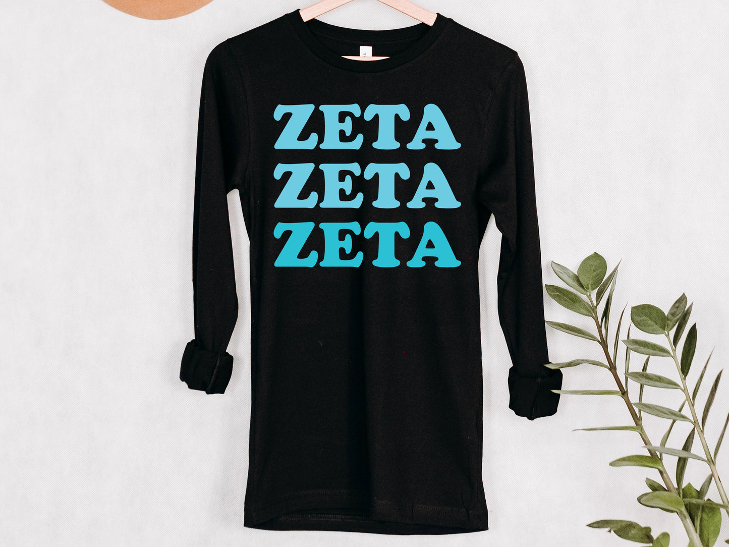 Zeta Tau Alpha Touch of Blue Sorority Long Sleeve T-shirt _ 2602g