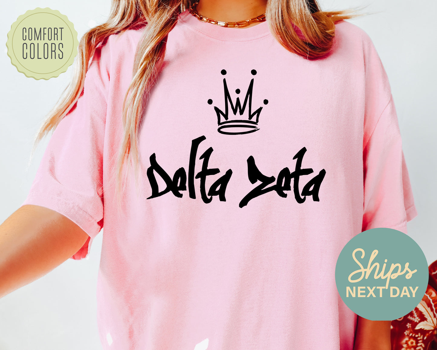 Delta Zeta Queen Comfort Colors Sorority T-shir _ 2460g