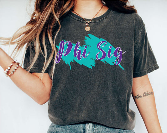 Phi Sigma Sigma Paint Party Sorority T-shirt _ 4491g