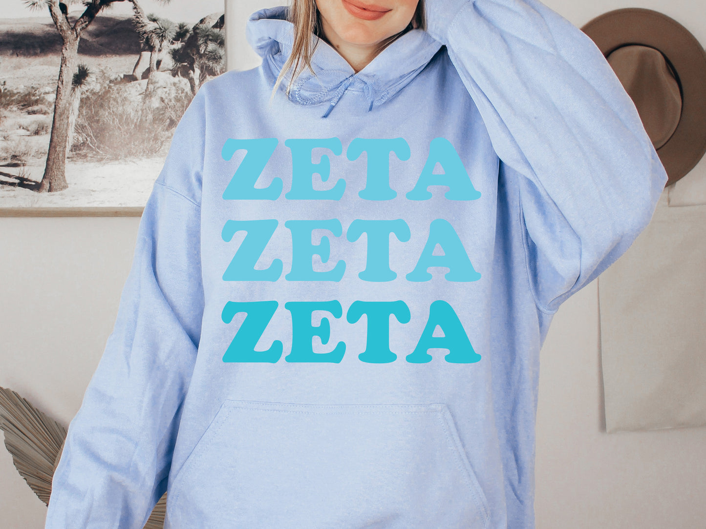 Zeta Tau Alpha Touch of Blue Sorority Hoodie _ 2602g