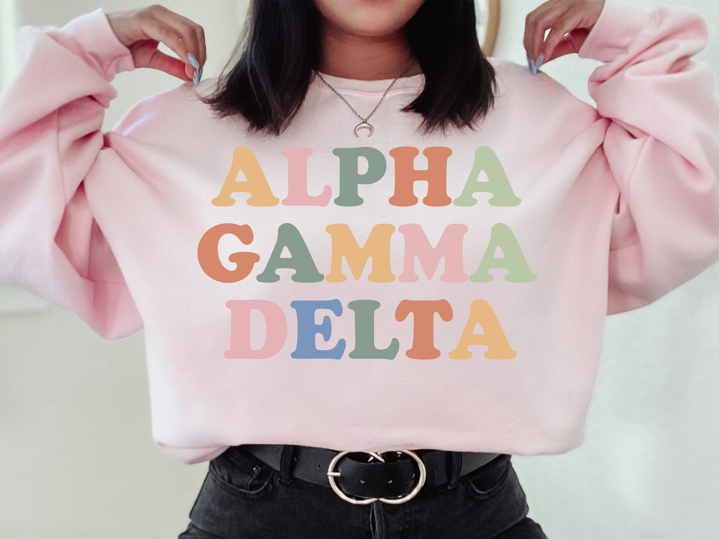 Alpha Gamma Delta Bright and Proud Sorority Sweatshirt _ 417g