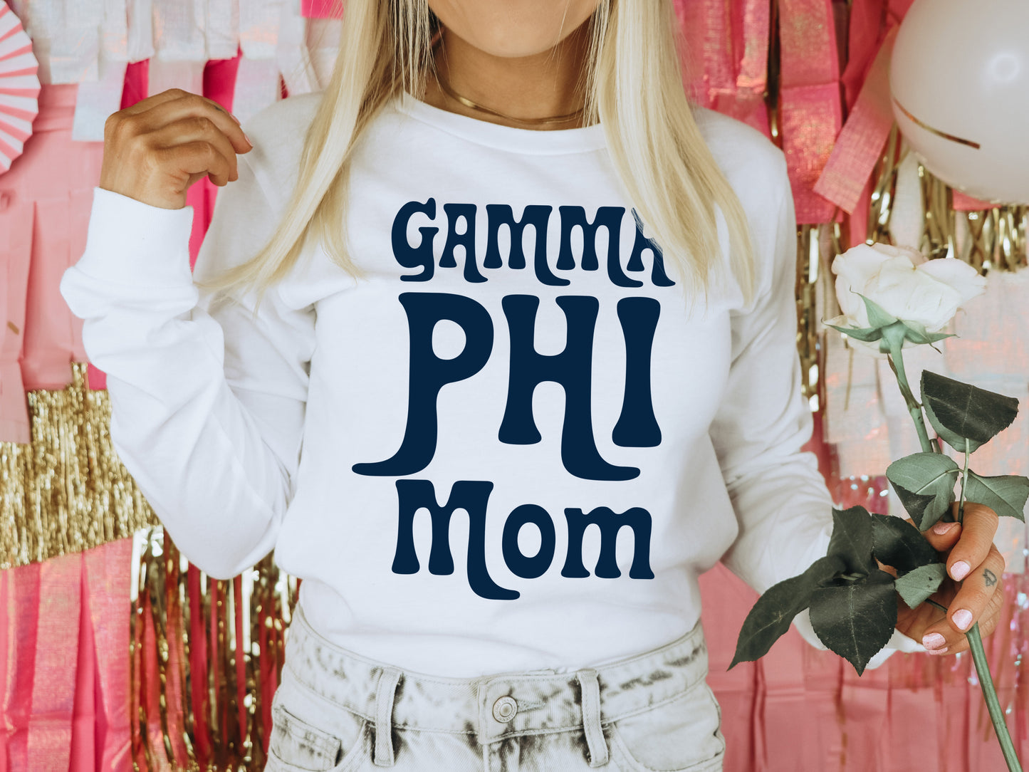 Gamma Phi Beta Got it from my Mom Sorority Long Sleeve T-shirt _ 3085g