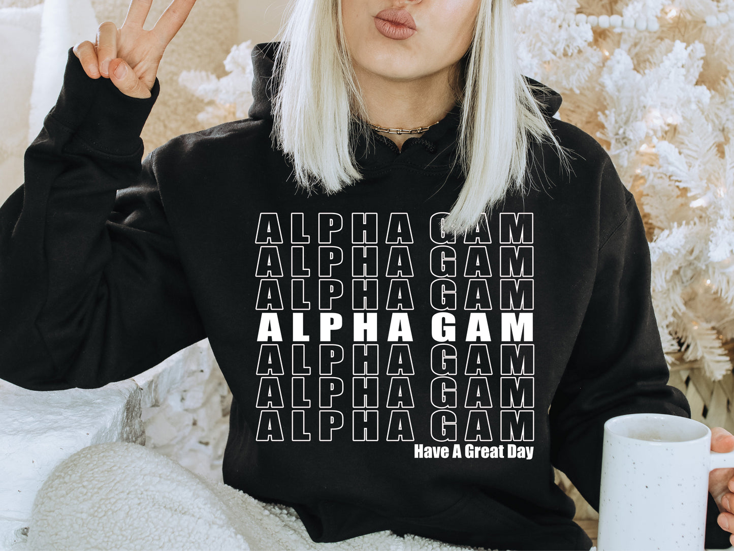 Alpha Gamma Delta Have a Great Day Sorority Hoodie _ 2111g