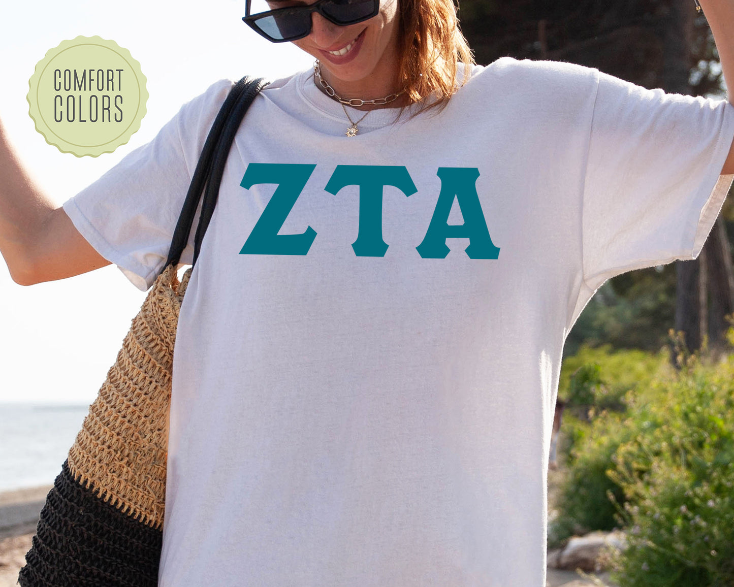 Zeta Tau Alpha Back to the Basics Comfort Colors Sorority T-shirt _ 647g