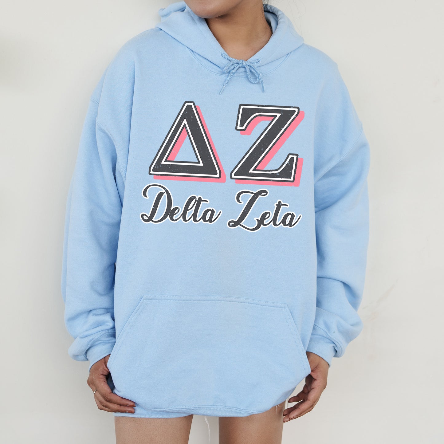 Delta Zeta Greek Colors Sorority Hoodie _ 36082g