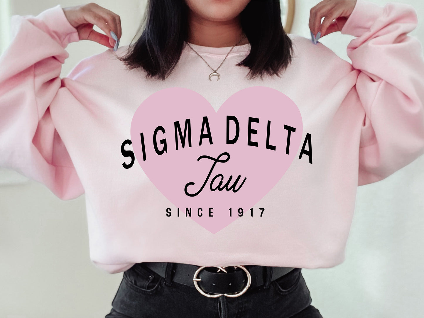 Sigma Delta Tau Pretty in Pink Sorority Sweatshirt _ 461g