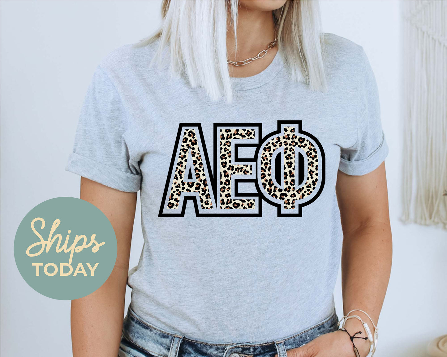 Alpha Epsilon Phi Safari Style Letters Sorority T-shirt _ 30437g