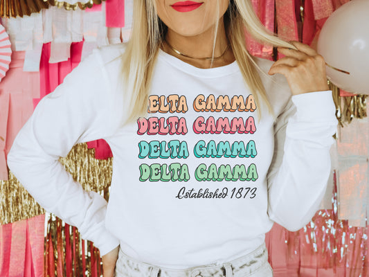 Delta Gamma Lucy Sorority Long Sleeve T-shirt _ 269g
