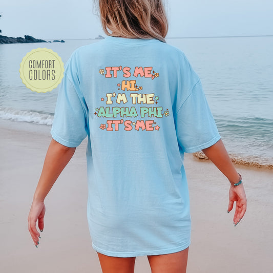 Alpha Phi Signature Chic Comfort Colors Sorority T-shirt _ 35970g