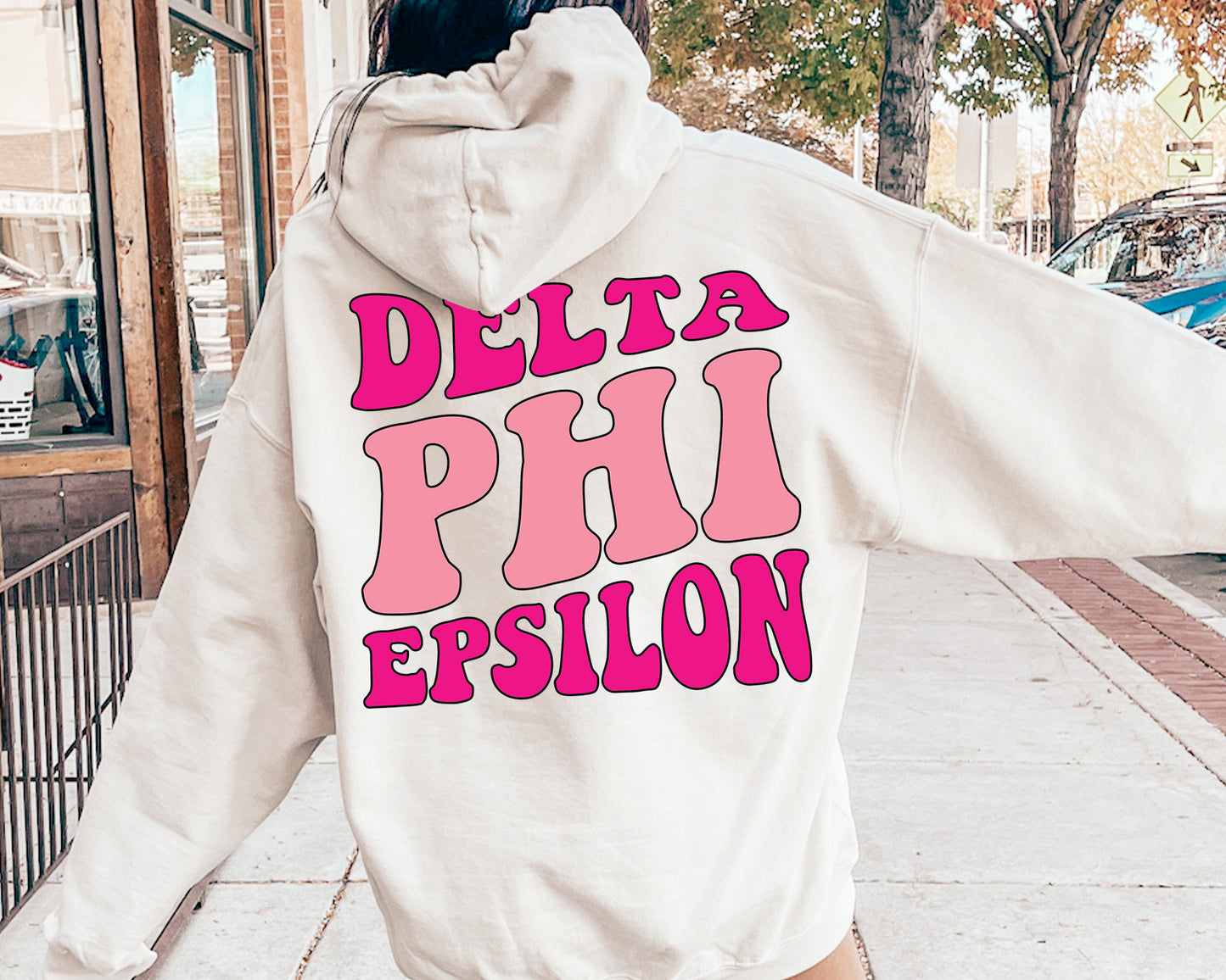 Delta Phi Epsilon Shades of Pink Sorority Hoodie _ 32984g