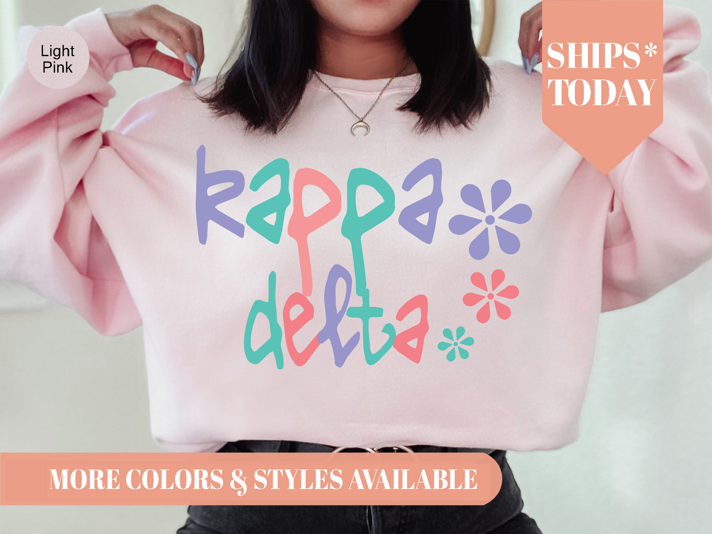 Kappa Delta Colorful Floral Sorority Sweatshirt _ 2619g