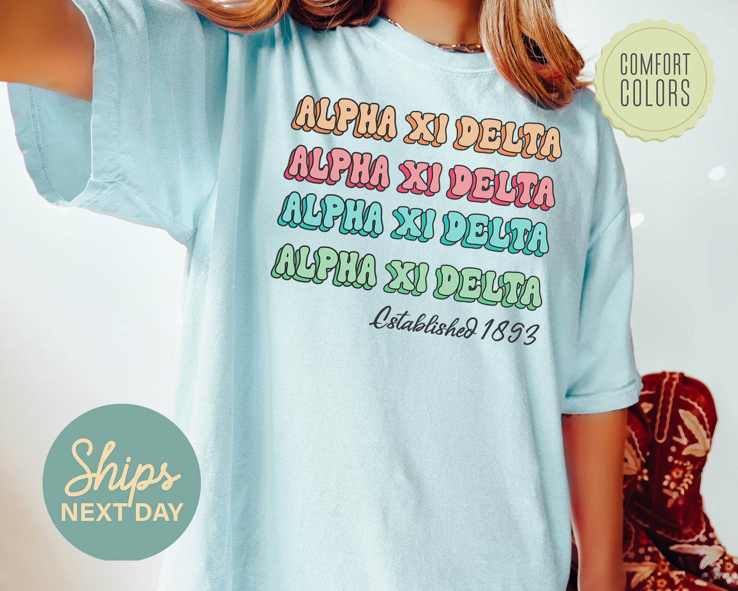 Alpha Xi Delta Lucy Comfort Colors Sorority T-shirt _ 266g
