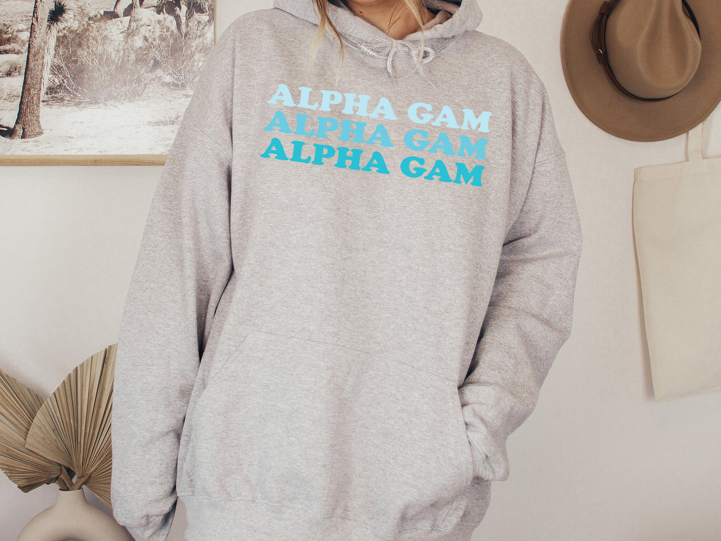 Alpha Gamma Delta Touch of Blue Sorority Hoodie _ 2580g