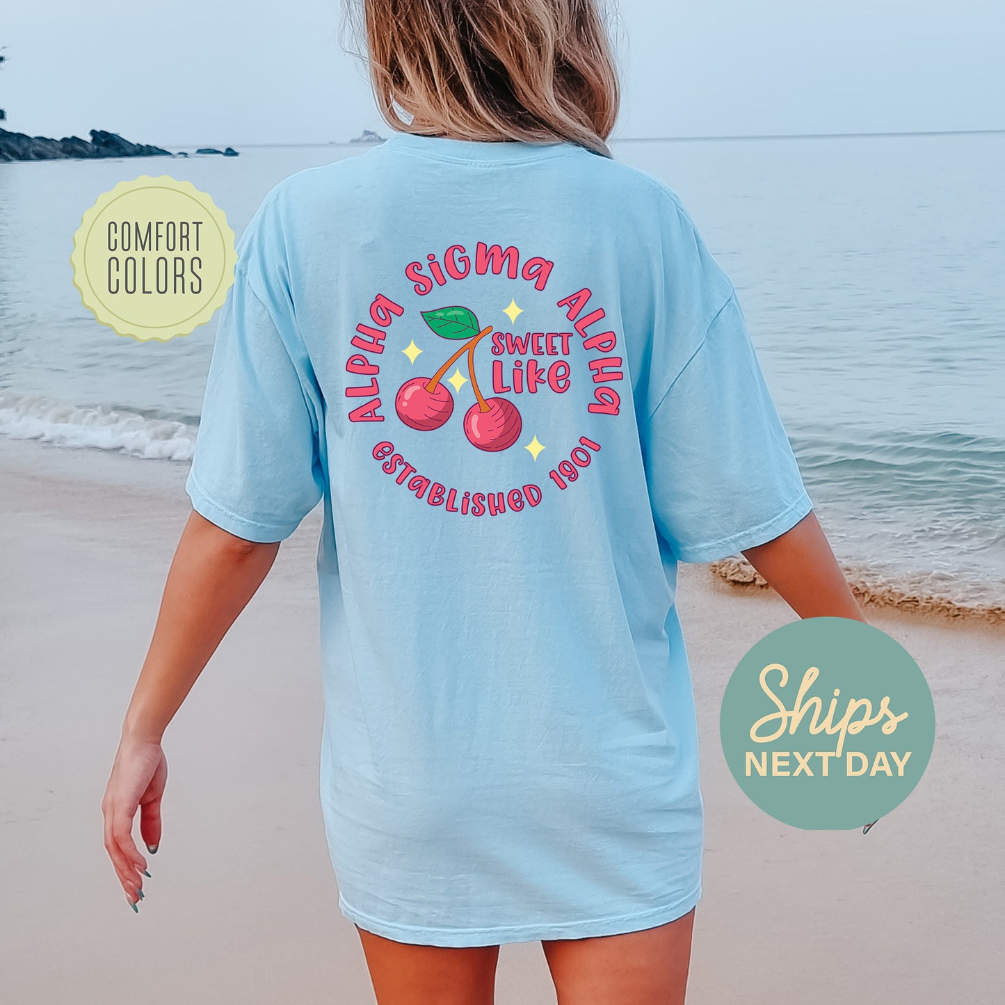 Alpha Sigma Alpha Sweet Like Cherry Comfort Colors Sorority T-shirt _ 32035g