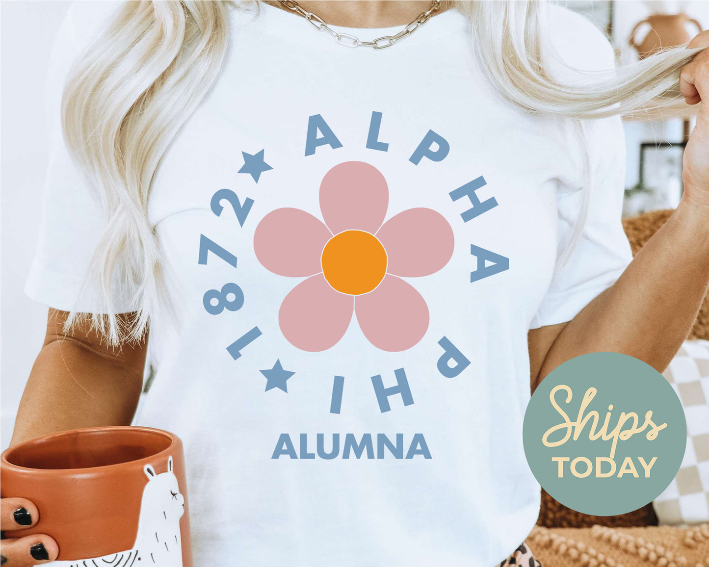 Alpha Phi Floral Alumna Sorority T-shirt _ 2556g