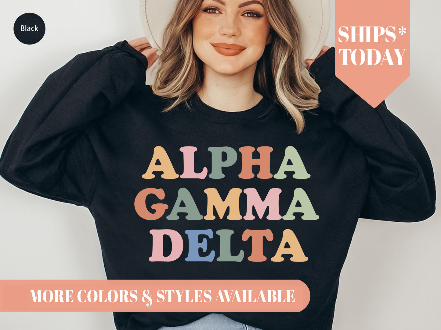 Alpha Gamma Delta Bright and Proud Sorority Sweatshirt _ 417g