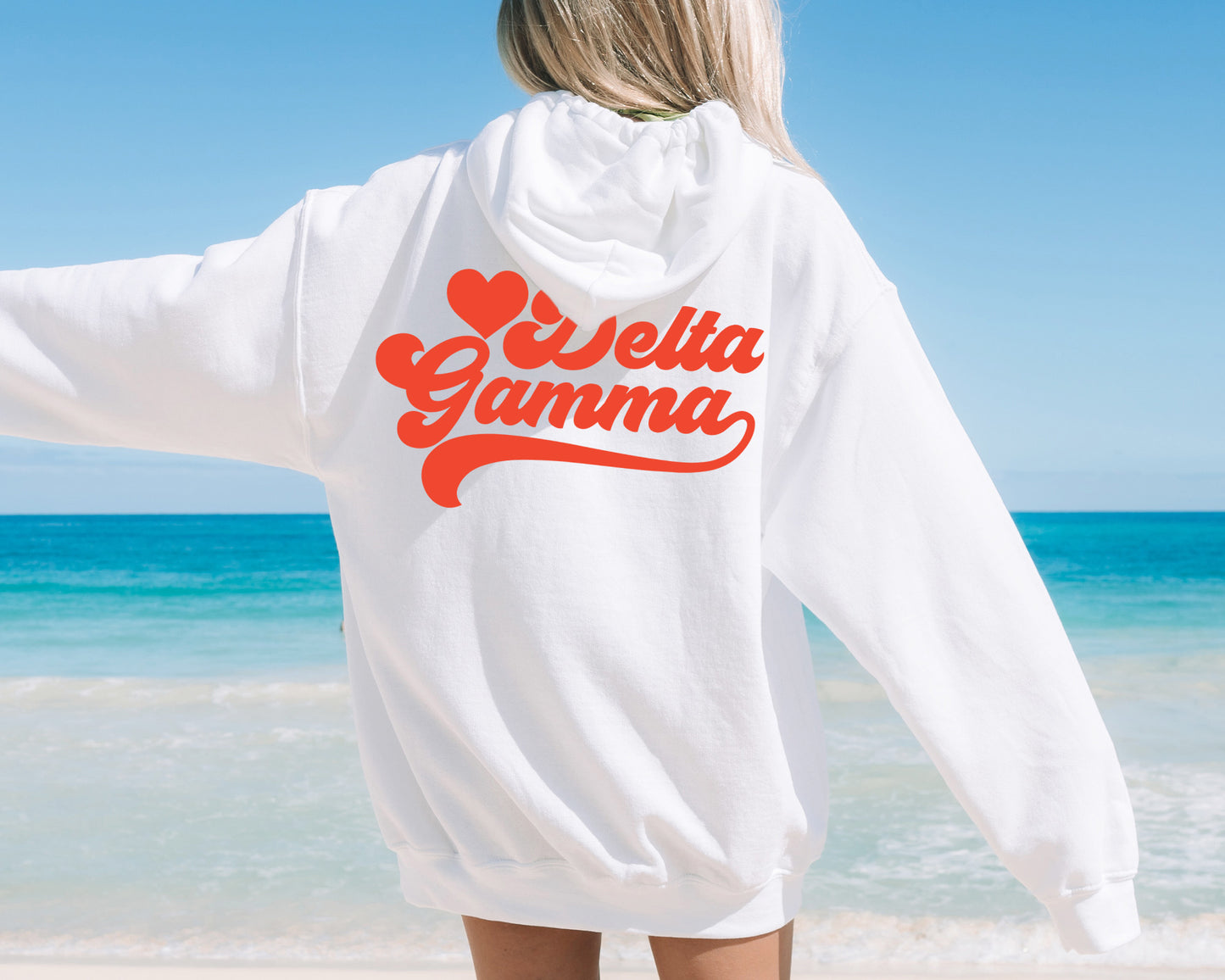 Delta Gamma Red Heart Sorority Hoodie _ 33357g