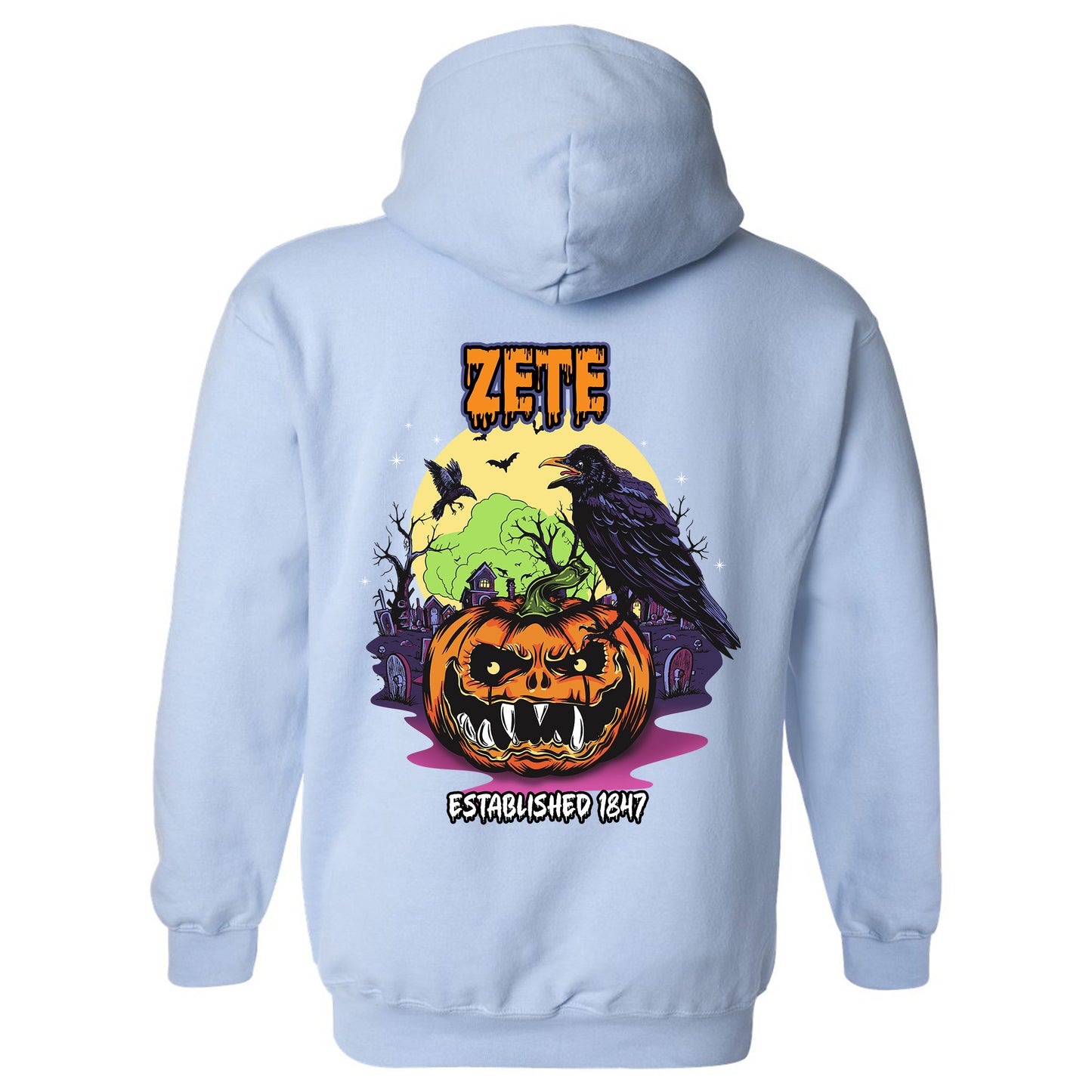 Zeta Psi Halloween Bats Fraternity Hoodie _ 36282g