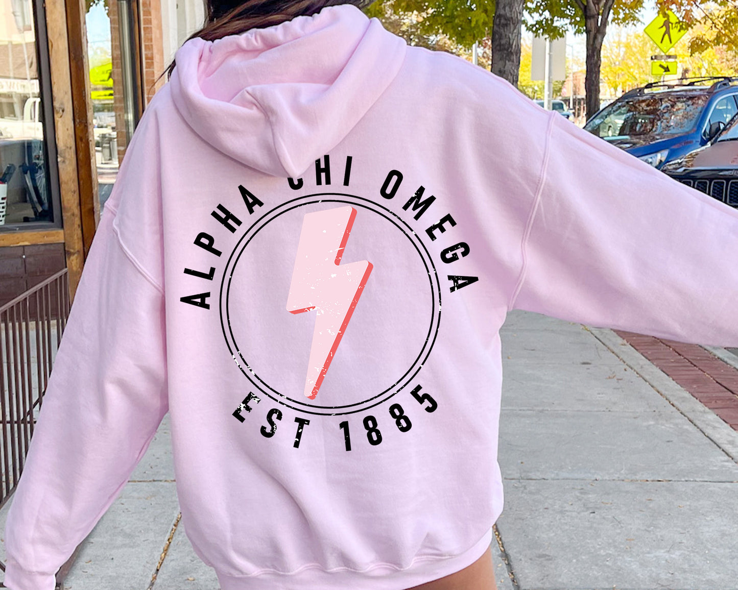 Alpha Chi Omega Pinkish Strike Sorority Hoodie _ 33102g