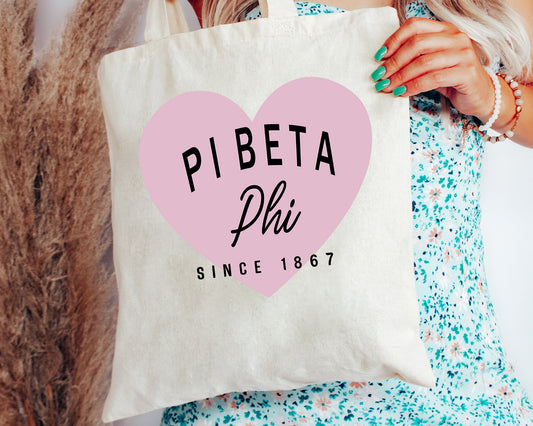Pi Beta Phi Pretty in Pink Sorority Tote Bag _ 34302g