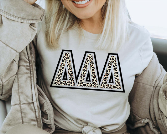 Delta Delta Delta Safari Style Letters Sorority T-shirt _ 30445g