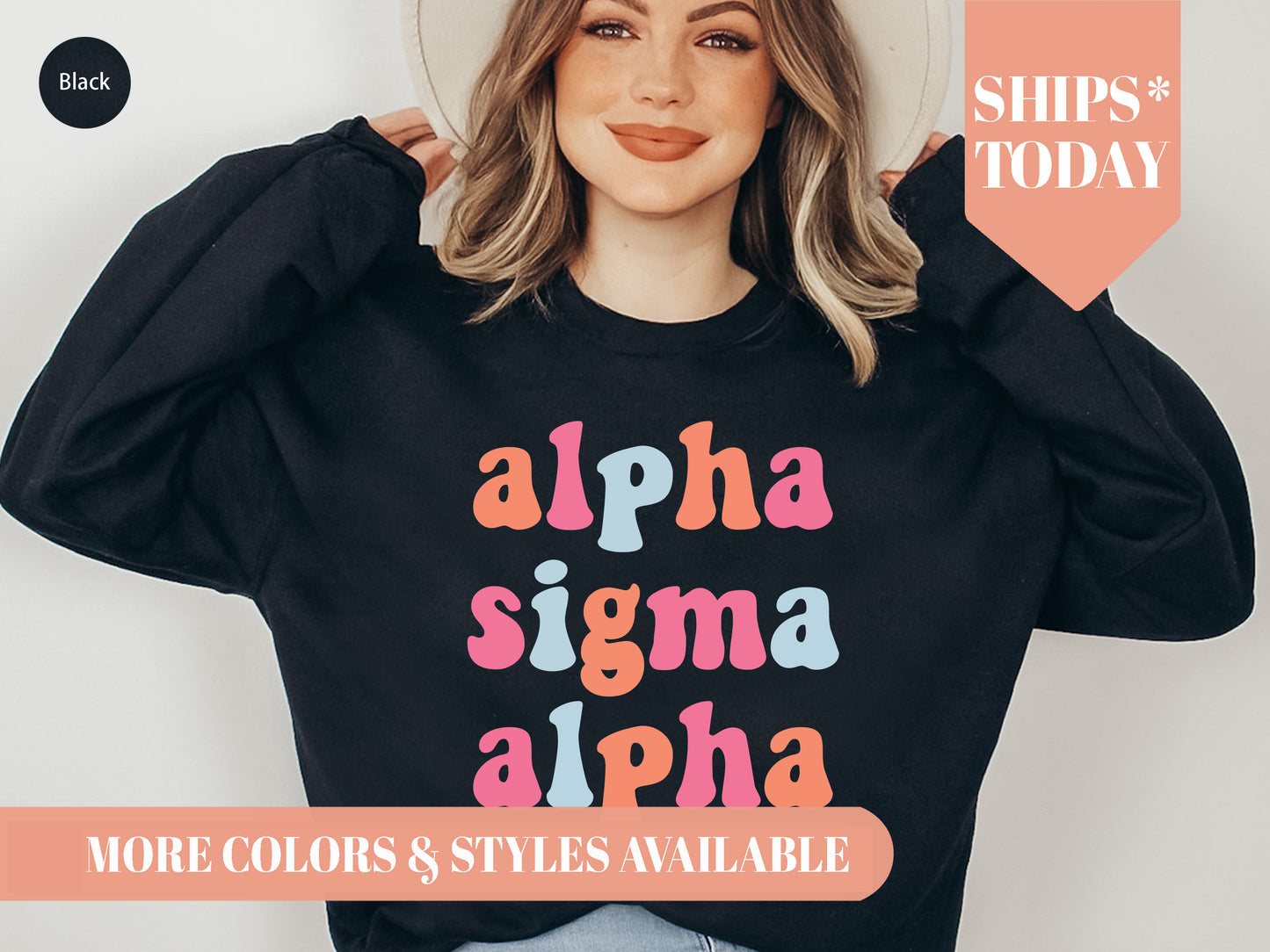 Alpha Sigma Alpha Vividly Vibrant Sorority Sweatshirt _ 3155g