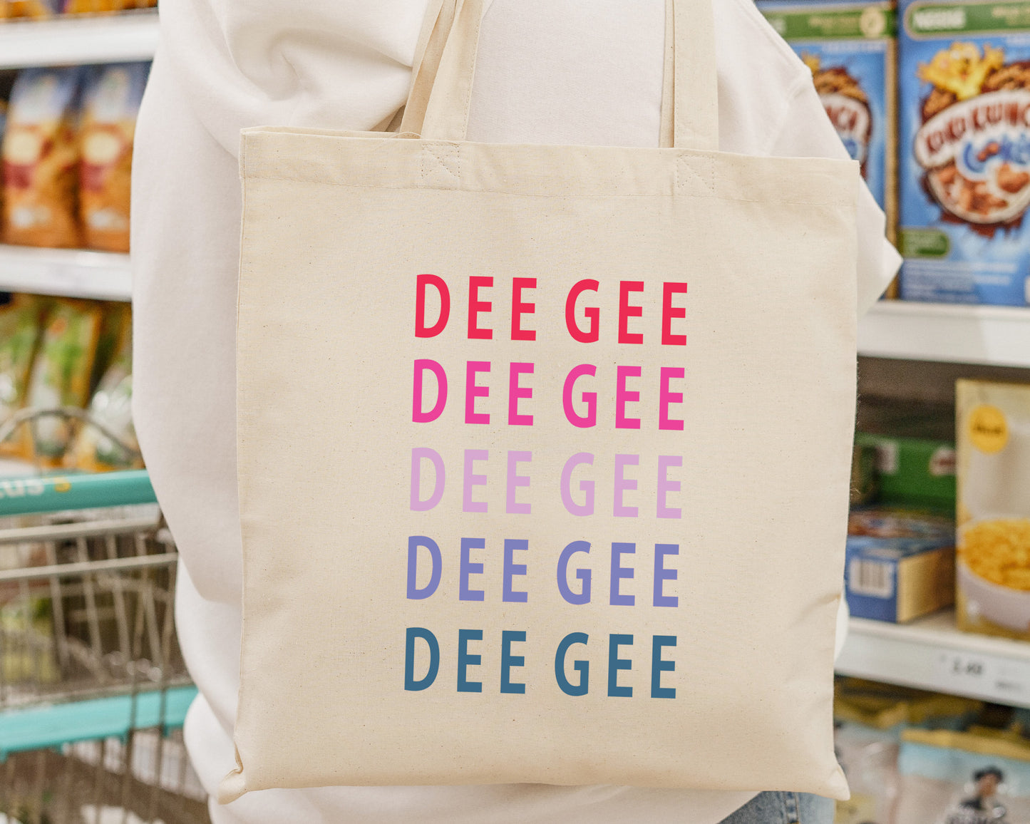 Delta Gamma Bright and Stacked Sorority Tote Bag _ 34396g