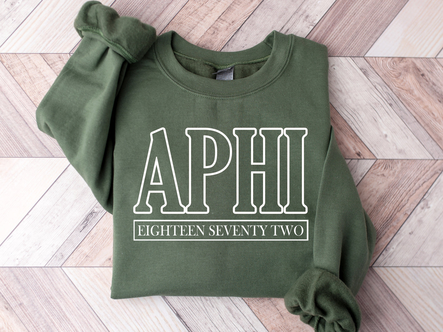 Alpha Phi Stencil Stacked Sorority Sweatshirt _ 2139g
