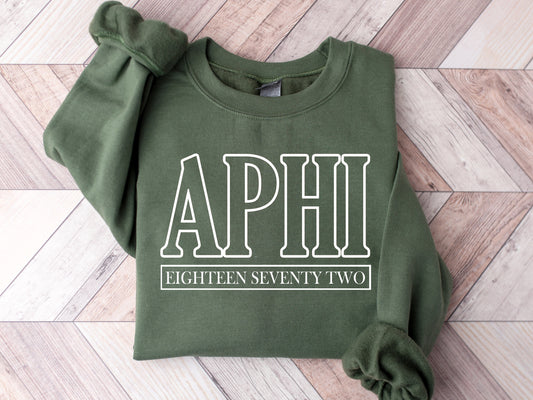Alpha Phi Stencil Stacked Sorority Sweatshirt _ 2139g