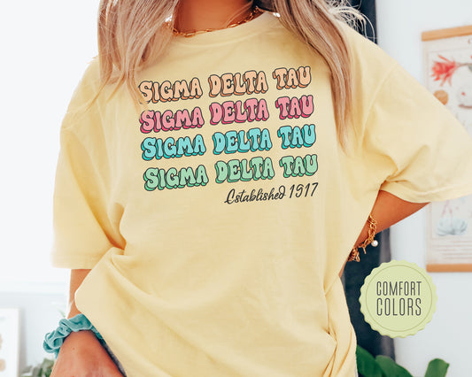 Sigma Delta Tau Lucy Comfort Colors Sorority T-shirt _ 279g