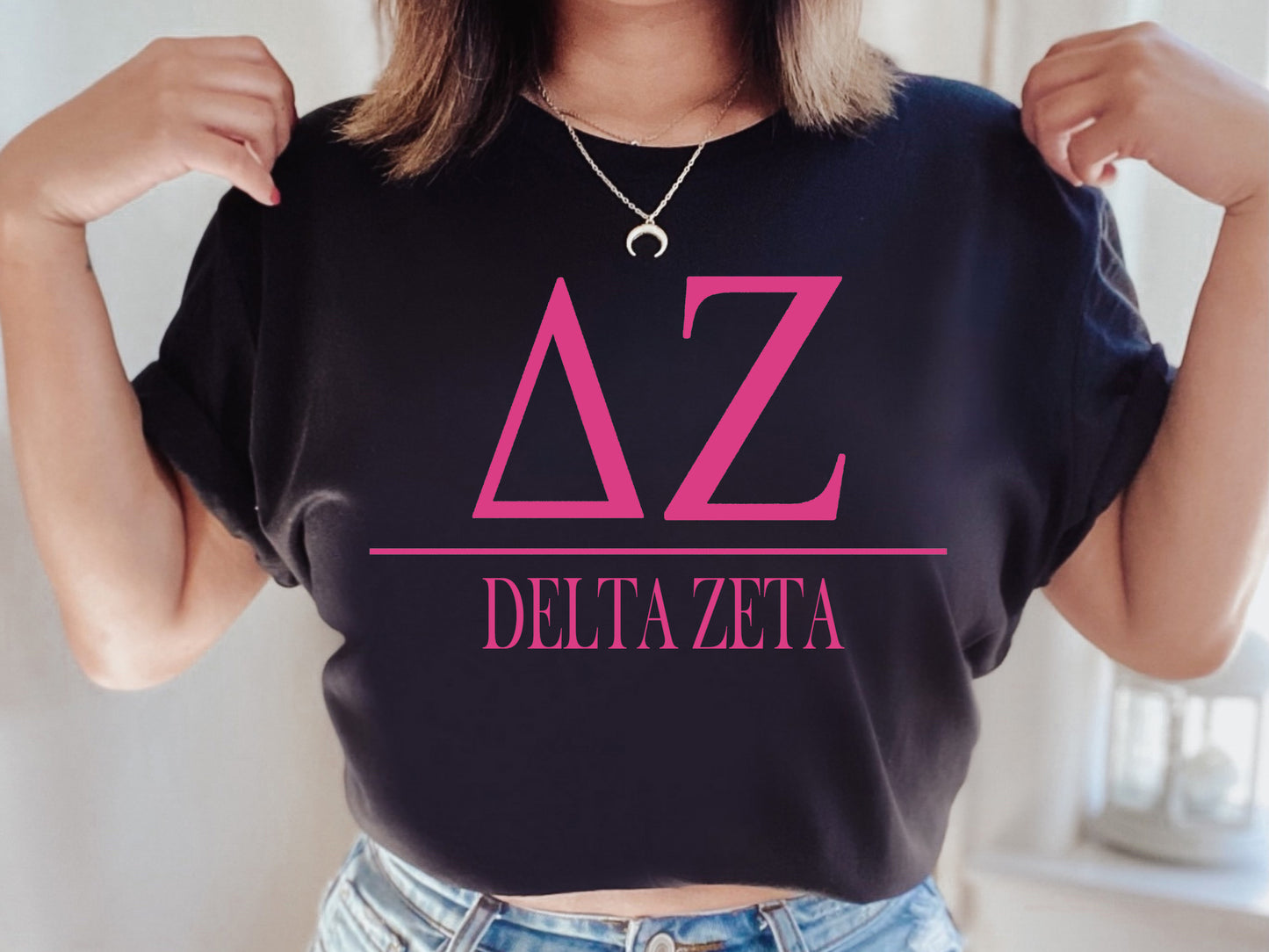 Delta Zeta Loud Letters Sorority T-shirt _ 479g