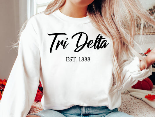 Delta Delta Delta Black Flowy Sorority Sweatshirt _ 87g