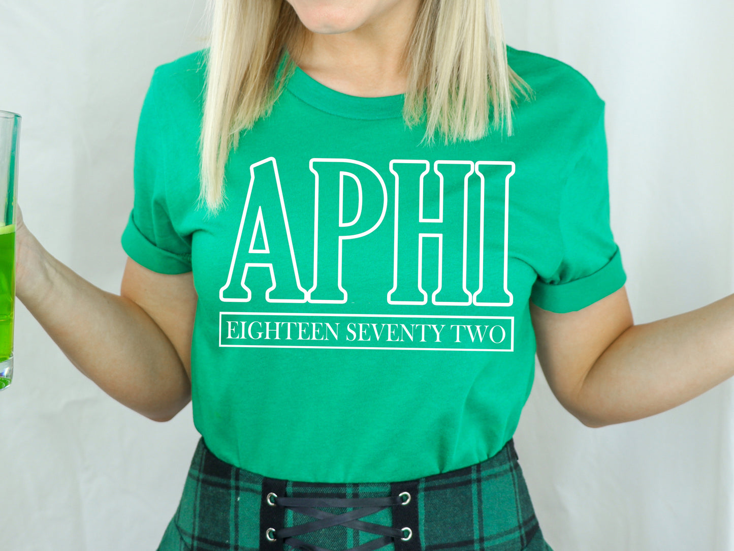 Alpha Phi Stencil Stacked Sorority T-shirt _ 2139g