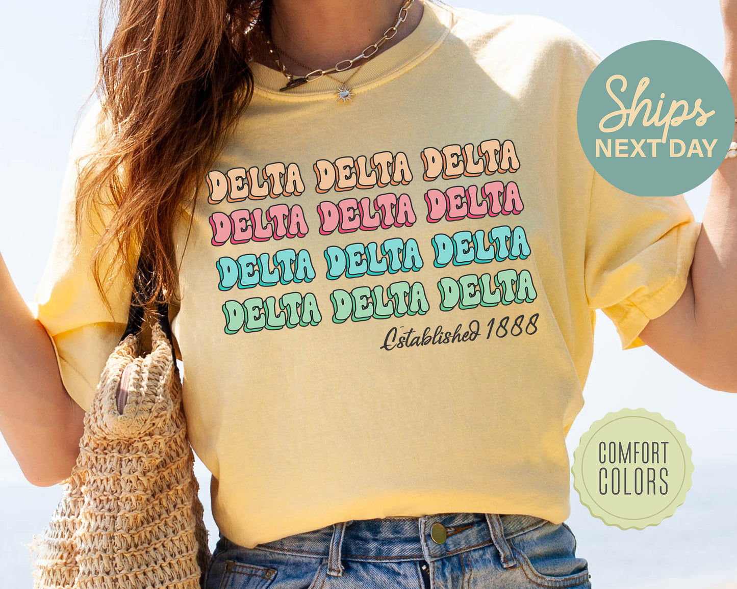 Delta Delta Delta Lucy Comfort Colors Sorority T-shirt _ 268g