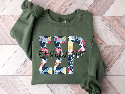 Sigma Sigma Rho Floral Block Sorority Sweatshirt _ 3521g