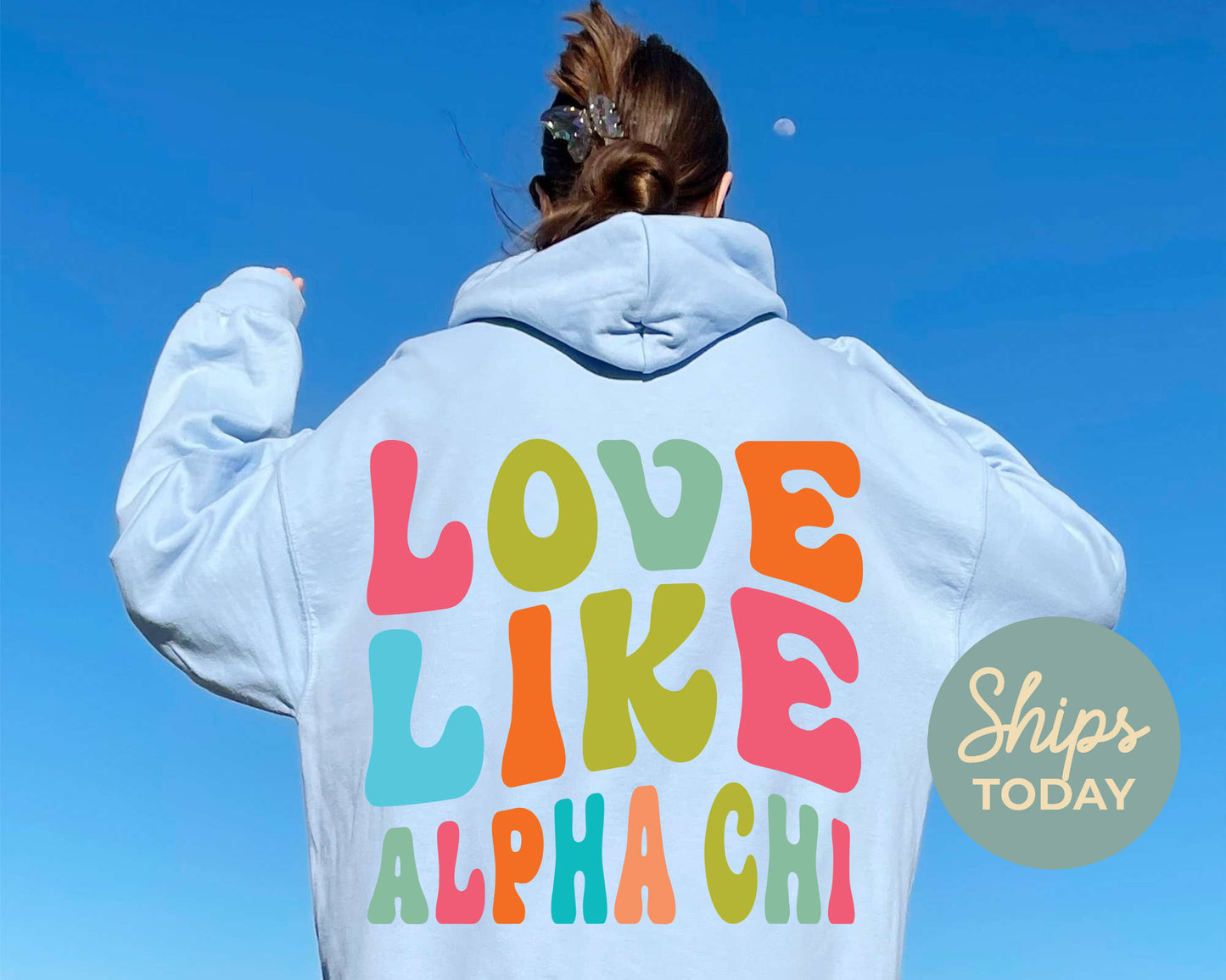 Alpha Chi Omega Blissful and Vibrant Sorority Hoodie _ 33154g