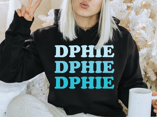 Delta Phi Epsilon Touch of Blue Sorority Hoodie _ 2589g