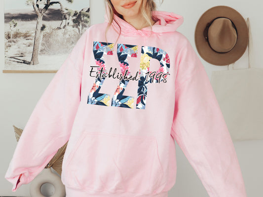 Sigma Sigma Rho Floral Block Sorority Hoodie _ 3521g
