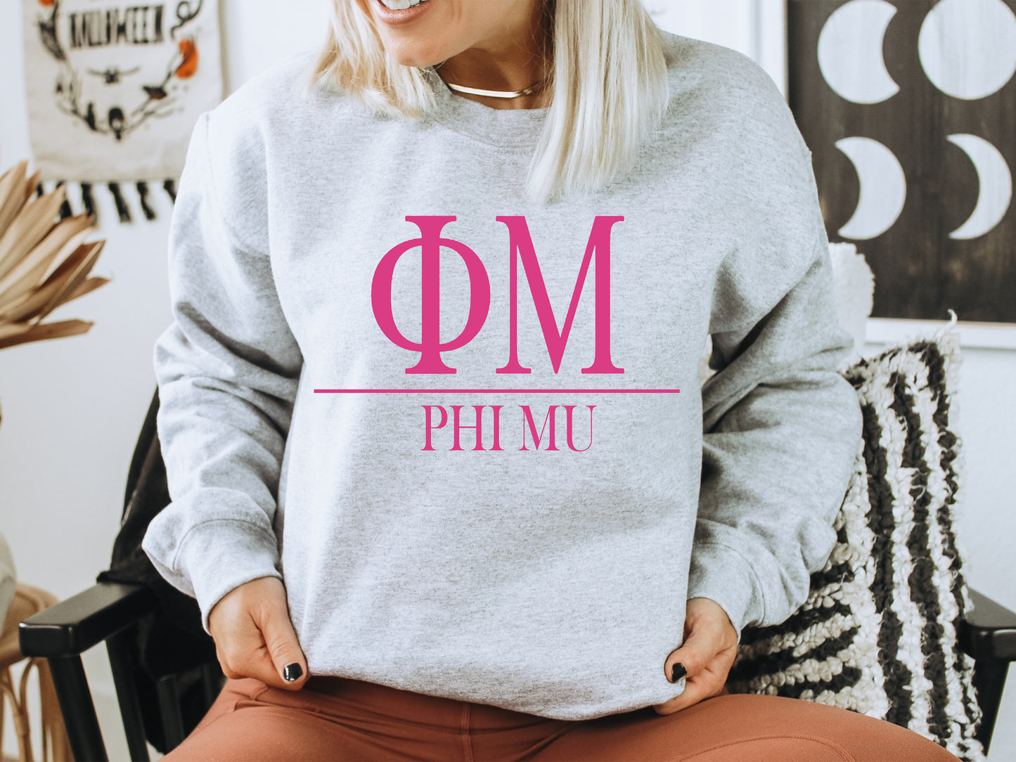 Phi Mu Loud Letters Sorority Sweatshirt _ 484g
