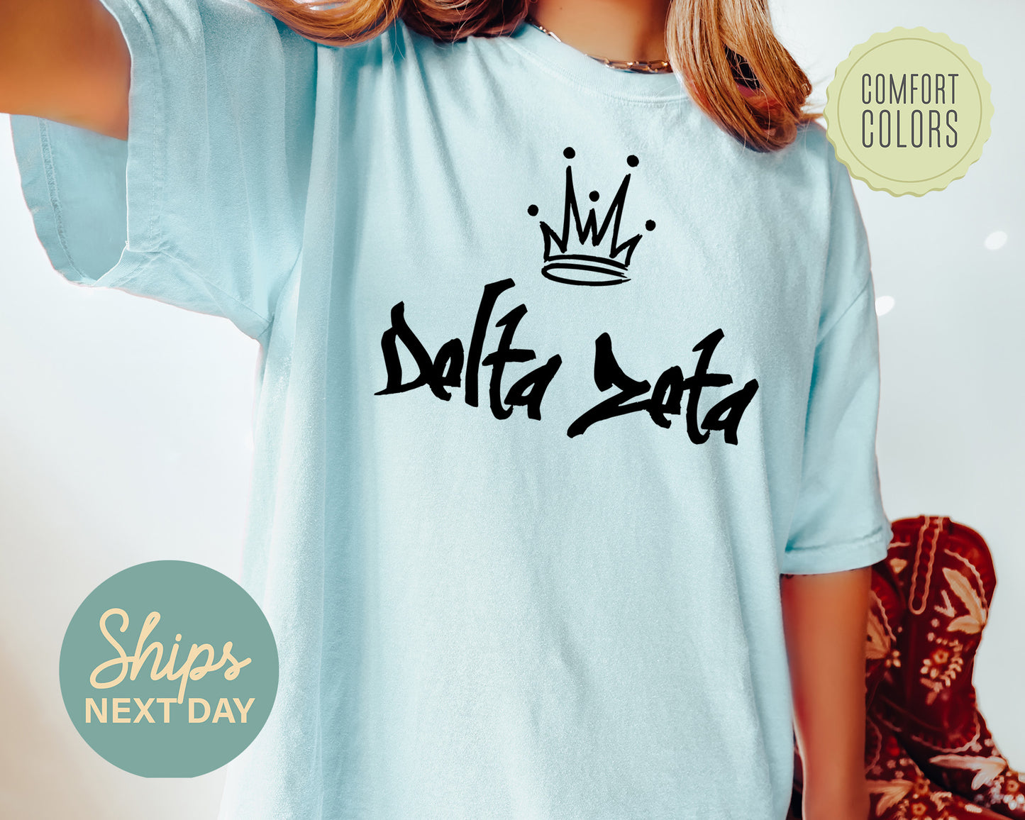Delta Zeta Queen Comfort Colors Sorority T-shir _ 2460g
