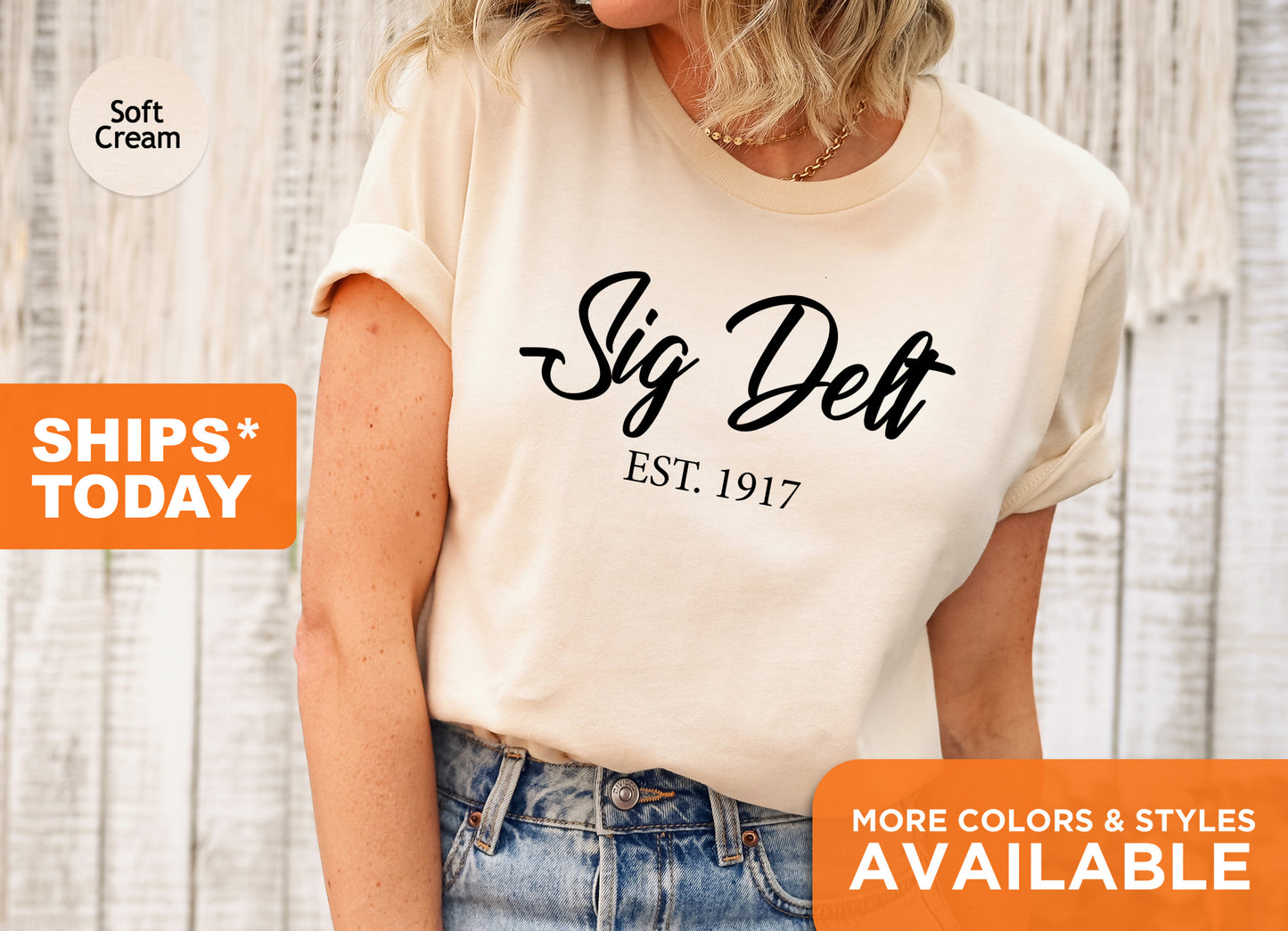 Sigma Delta Tau Black Flowy Sorority T-shirt _ 98g