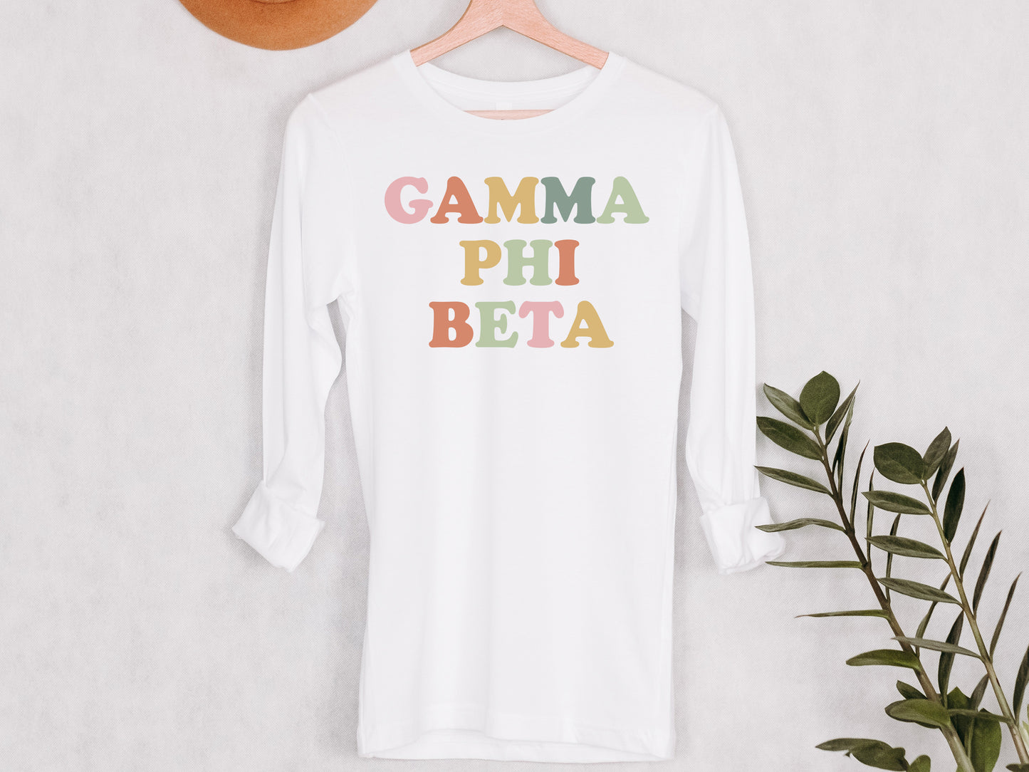 Gamma Phi Beta Bright and Proud Sorority Long Sleeve T-shirt _ 428g