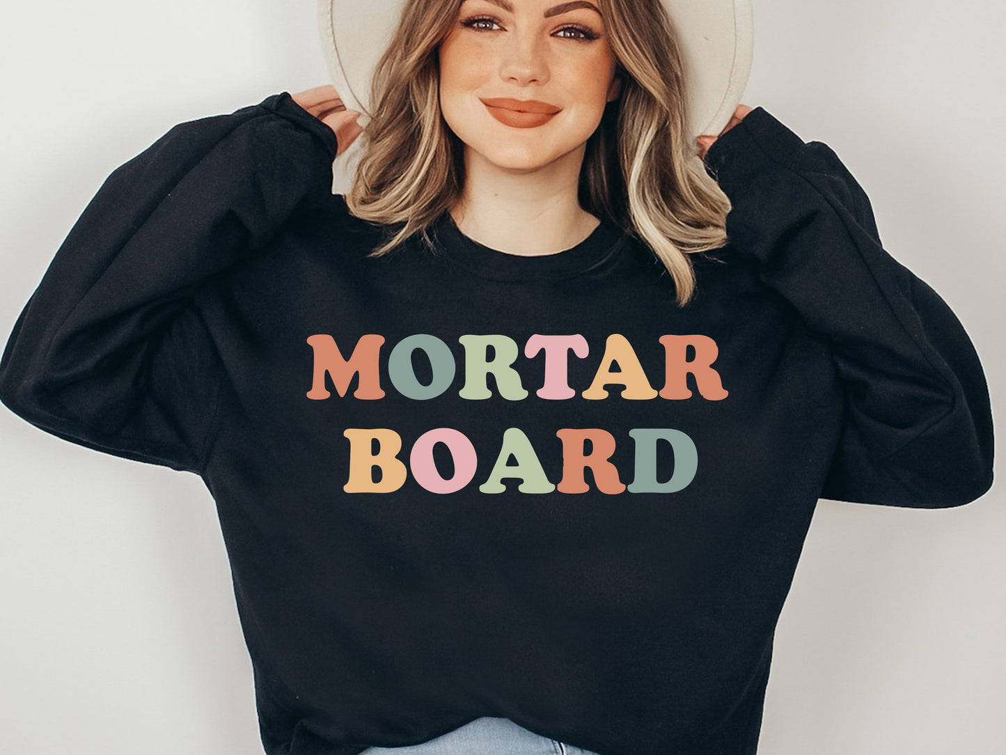 Mortar Board Bright and Colorful Sorority Sweatshirt _ 3475g