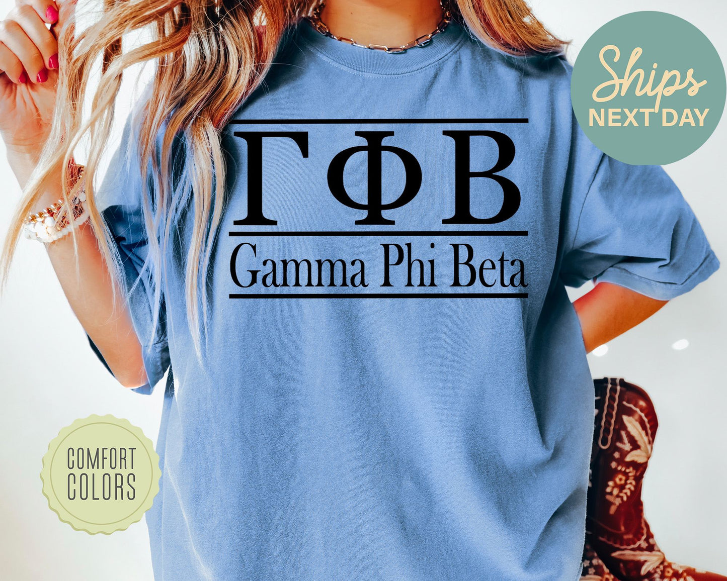 Gamma Phi Beta Bold Statement Comfort Colors Sorority T-shirt _ 298g