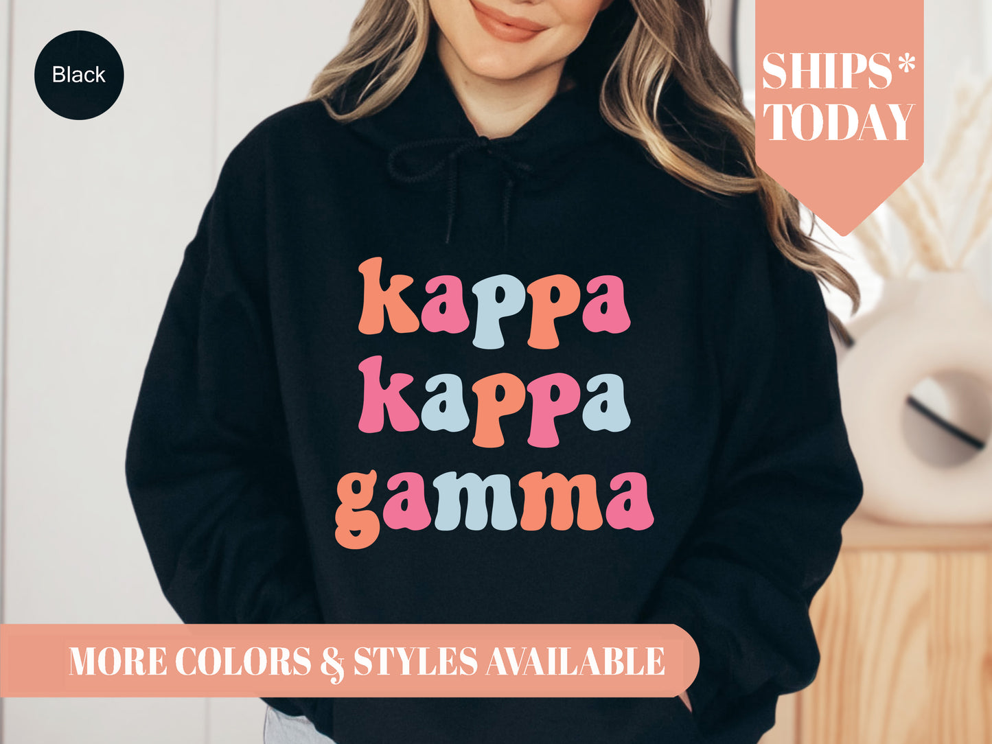 Kappa Kappa Gamma Vividly Vibrant Sorority Hoodie _ 3166g