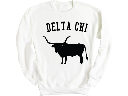Delta Chi Long Horn Fraternity Sweatshirt _ 1530g